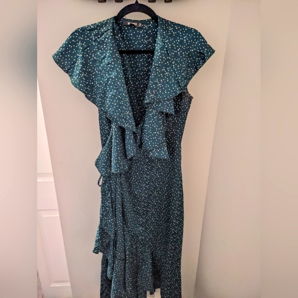 Missguided Women's Maxi polkadot Wrap Asymmetrical Maxi dress - Size US 6